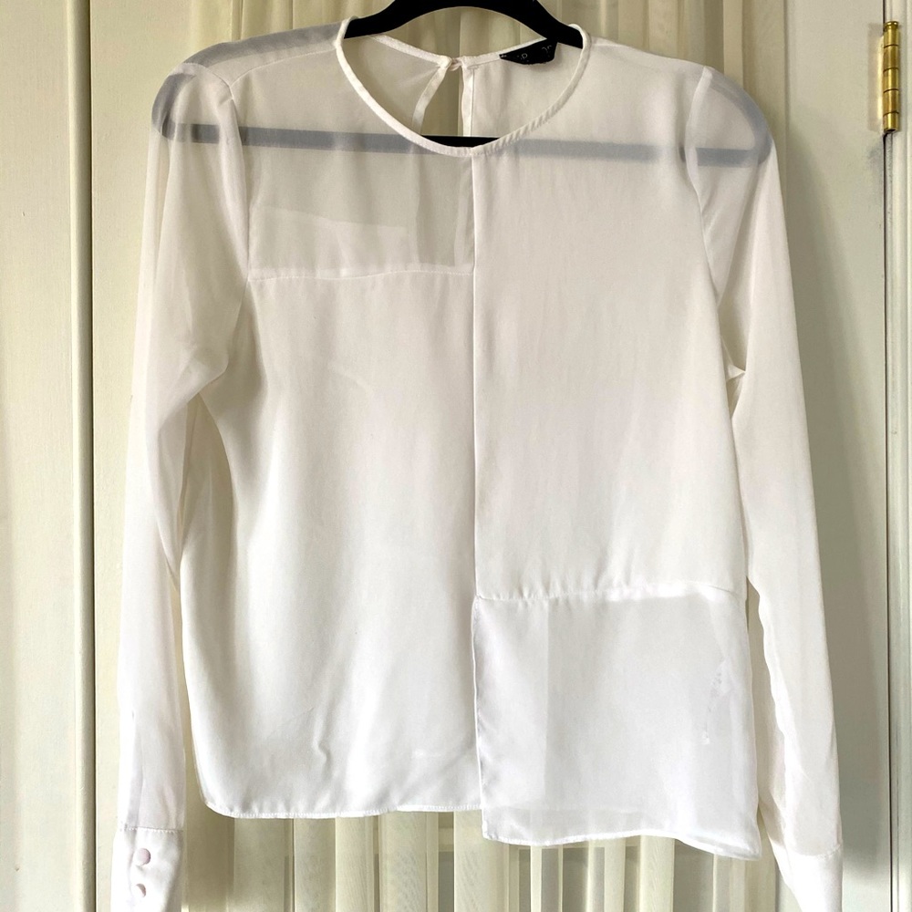 Top shop sheer long sleeve top